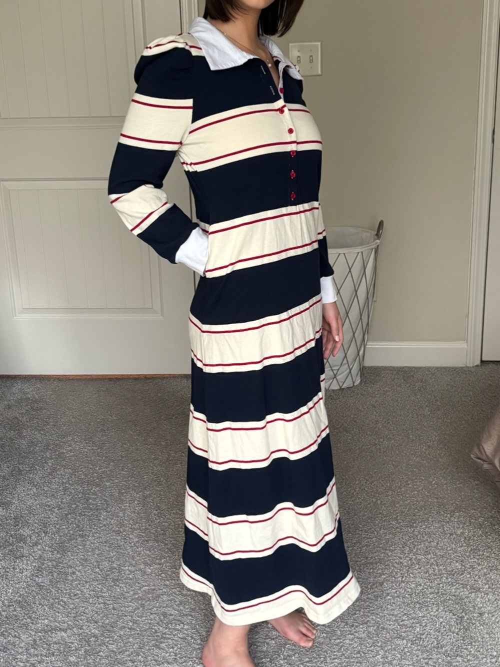 Buru Striped 100% Cotton Maxi Dress Size Small